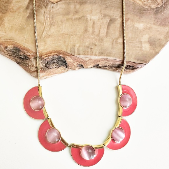 kate spade Jewelry - kate spade Taking Shape pink and gold half circle necklace
